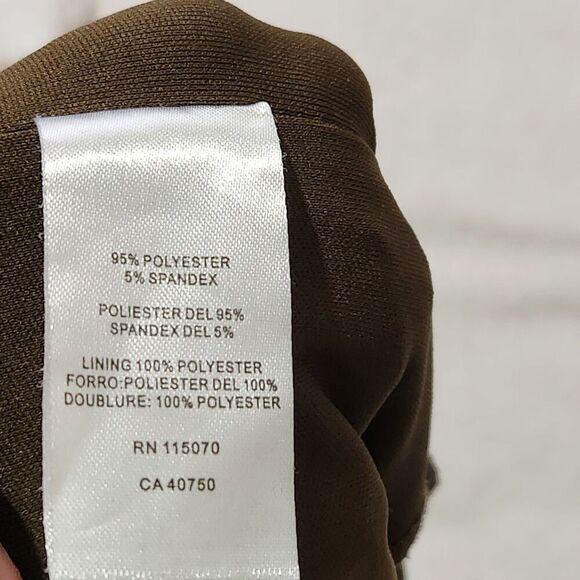 Nina Leonard Jumpsuit For Women Size Medium Wide Leg Olive Green Color With Zip - Picture 15 of 15